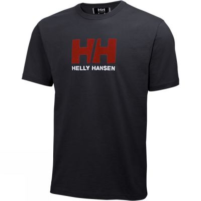 Playeras Helly Hansen Logo Hombre Gris Oscuro - Chile CKY187469